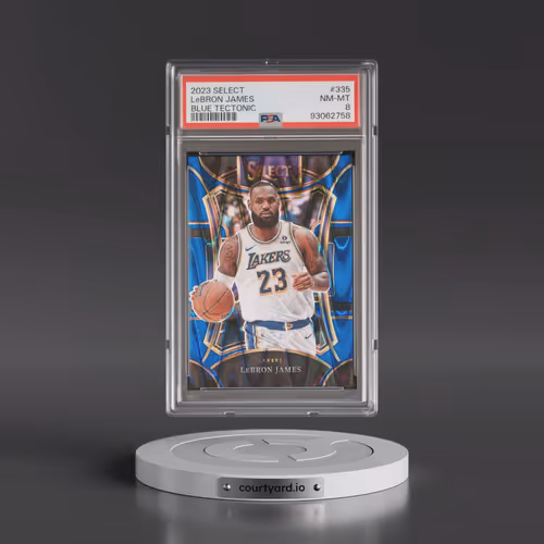 2023 Panini Select #335 LeBron James - Blue Tectonic (PSA 8 NM-MT)