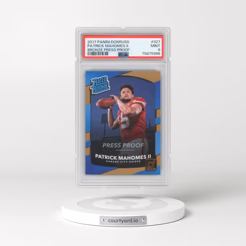 2017 Panini Donruss #327 Patrick Mahomes II - Bronze Press Proof (PSA 9 MINT)