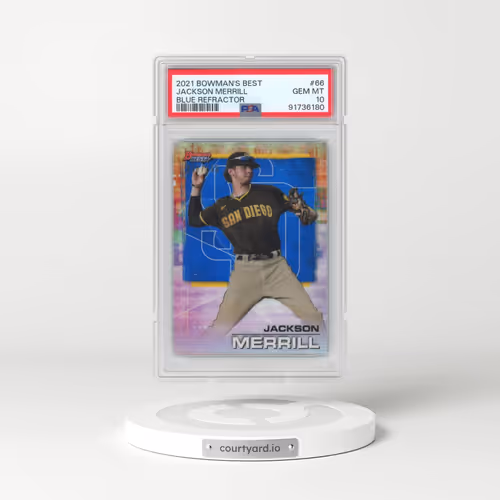 2021 Bowman's Best #66 Jackson Merrill - Blue Refractor (PSA 10 GEM MINT)