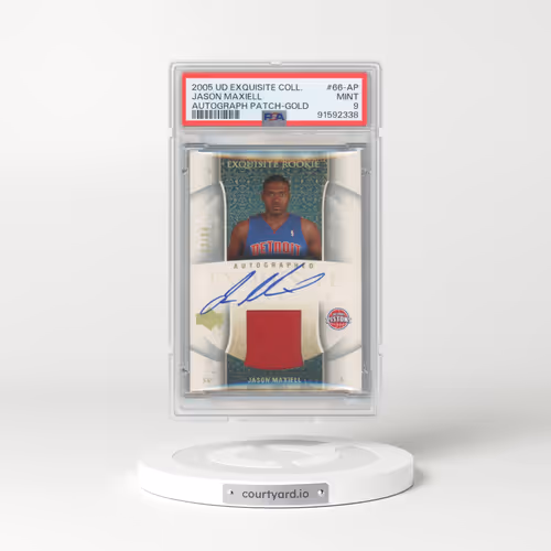 2005 UD Exquisite Collection #66-AP Jason Maxiell - Autograph Patch-Gold (PSA 9 MINT)