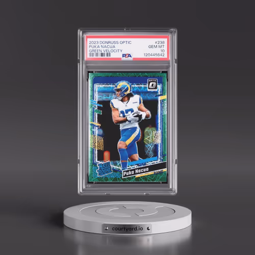 2023 Panini Donruss Optic #238 Puka Nacua - Green Velocity (PSA 10 GEM MINT)