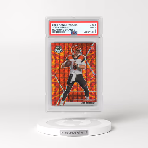 2020 Panini Mosaic #201 Joe Burrow - Reactive Orange (PSA 9 MINT)