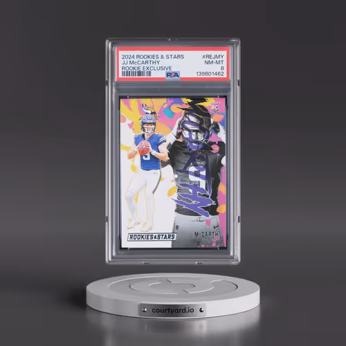 2024 Panini Rookies & Stars Rookie Exclusive #REJMY JJ McCarthy (PSA 8 NM-MT)