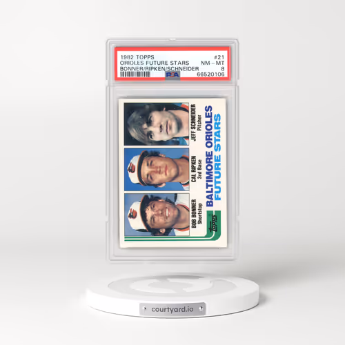 1982 Topps #21 Orioles Future Stars - Bonner/Ripken/Schneider (PSA 8 NM-MT)