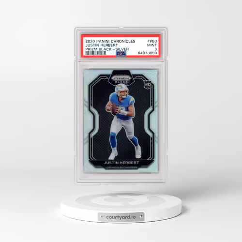 2020 Panini Chronicles Prizm Black #PB3 Justin Herbert - Silver (PSA 9 MINT)