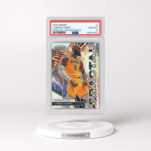 2023 Panini Prizm Fractal #6 LeBron James - Silver Prizm (PSA 10 GEM MINT)