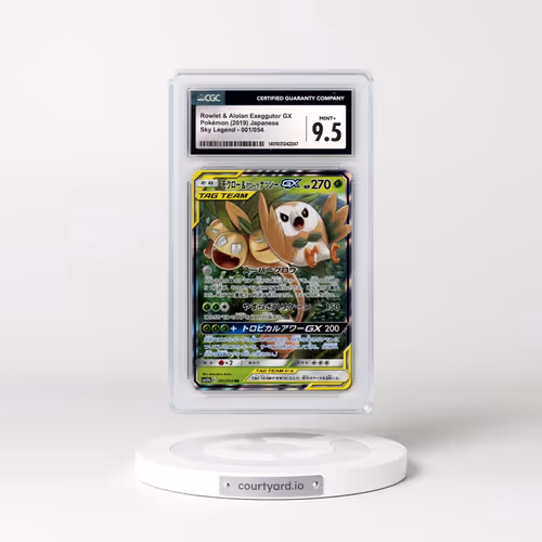 2019 Sky Legend #001/054 Rowlet & Alolan Exeggutor GX - Holo (CGC 9.5 MINT+)