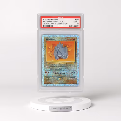 2002 Pokémon Legendary Collection #90 Rhyhorn - Reverse Foil (PSA 9 MINT)