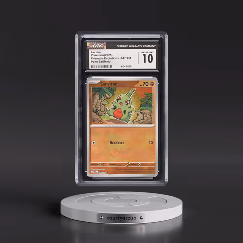 2025 Prismatic Evolutions - PRE EN #047/131 Larvitar - Poké Ball Holo (CGC 10 GEM MINT)