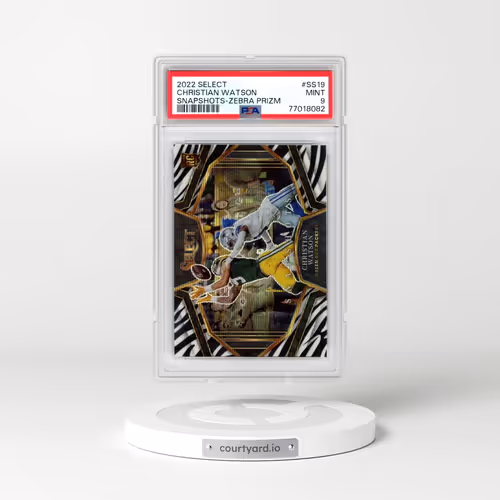 2022 Panini Select Snapshots #SS19 Christian Watson - Zebra Prizm (PSA 9 MINT)