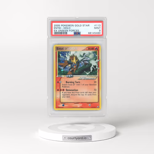2005 Pokémon EX Unseen Forces #113 Entei - Holo Gold Star (PSA 9 MINT)