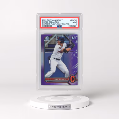 2022 Bowman Draft #BDC49 Chase Delauter - Chrome-Purple Refractor (PSA 9 MINT)