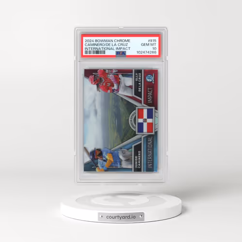 2024 Bowman Chrome International Impact #II15 Elly de La Cruz/Junior Caminero (PSA 10 GEM MINT)
