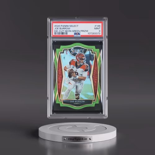 2020 Panini Select #146 Joe Burrow - Die-Cut Neon Green Prizm (PSA 9 MINT)