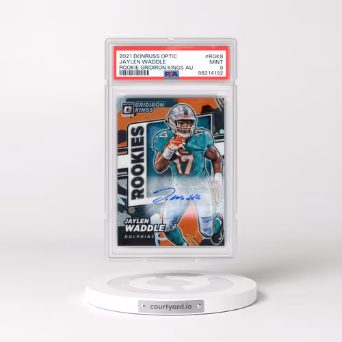 2021 Panini Donruss Optic Rookie Gridiron Kings Autographs #RGK8 Jaylen Waddle (PSA 9 MINT)