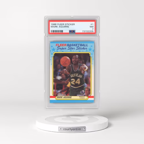 1988 Fleer Sticker #1 Mark Aguirre (PSA 7 NM)