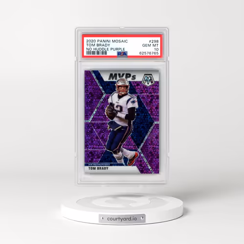 2020 Panini Mosaic #298 Tom Brady - No Huddle Purple (PSA 10 GEM MINT)