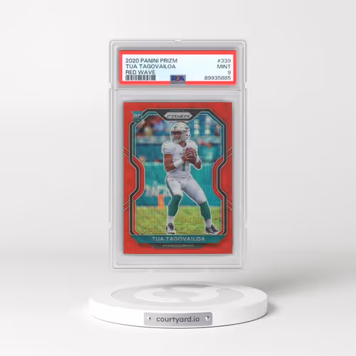 2020 Panini Prizm #339 Tua Tagovailoa - Red Wave (PSA 9 MINT)