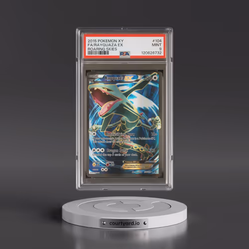 2015 Pokémon XY Roaring Skies #104 Rayquaza EX - Holo Full Art (PSA 9 MINT)