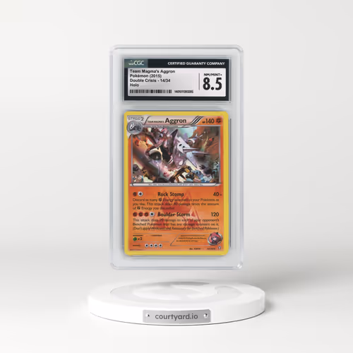 2015 Double Crisis #14/34 Team Magma's Aggron - Holo (CGC 8.5 NM-MT+)