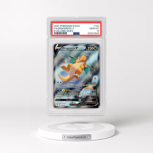 2021 Pokémon Sword & Shield Evolving Skies #192 Dragonite V - Holo Full Art (PSA 10 GEM MINT)
