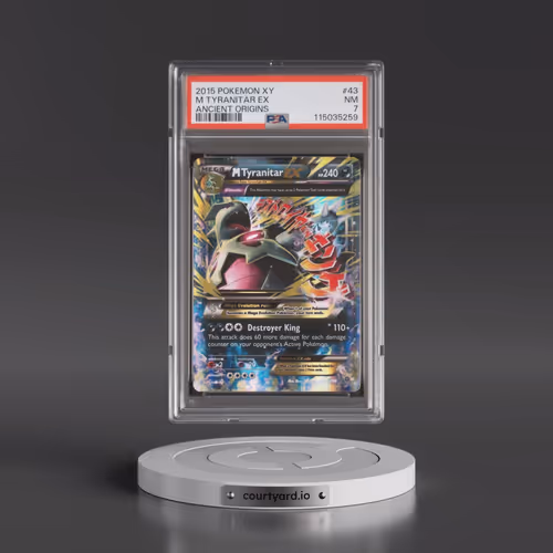 2015 Pokémon XY Ancient Origins #43 M Tyranitar EX - Holo (PSA 7 NM)