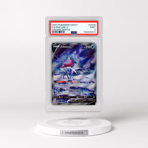 2023 Pokémon Sword and Shield Crown Zenith #GG38 Suicune V - Holo Full Art (PSA 9 MINT)