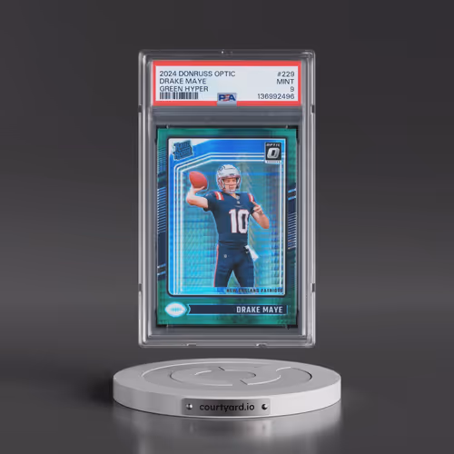 2024 Panini Donruss Optic #229 Drake Maye - Green Hyper (PSA 9 MINT)