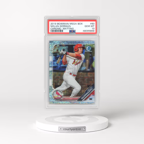 2019 Bowman Mega Box Chrome #60 Nolan Gorman - Batting (PSA 10 GEM MINT)