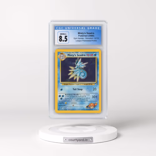 2000 Gym Heroes #9/132 Misty's Seadra - League Prerelease Promo (Holo) (CGC 8.5 NM-MT+)