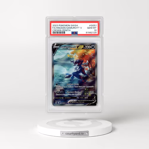 2023 Pokémon Sword and Shield Crown Zenith #GG51 Hisuian Samurott V - Holo Full Art (PSA 10 GEM MINT)