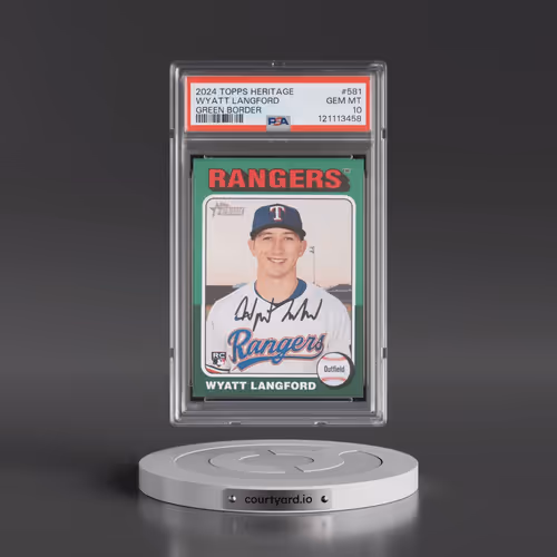 2024 Topps Heritage #581 Wyatt Langford - Green Border (PSA 10 GEM MINT)