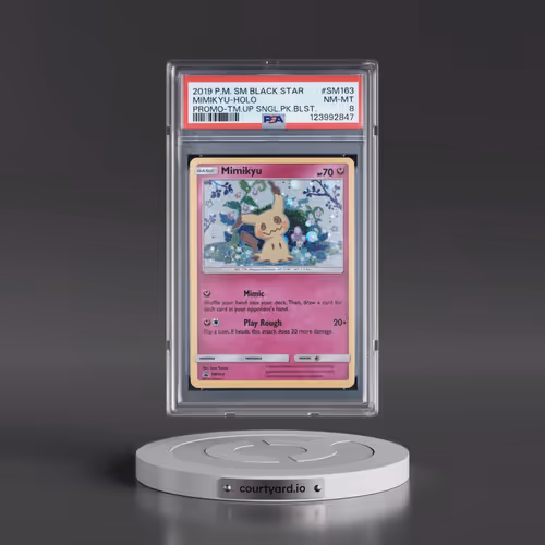 2019 Pokémon SM Black Star Promo #SM163 Mimikyu - Holo Team Up Single Pack Blisters (PSA 8 NM-MT)