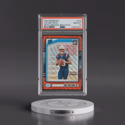 2024 Panini Donruss #319 Joe Milton III - Optic Preview-Red Wave (PSA 10 GEM MINT)