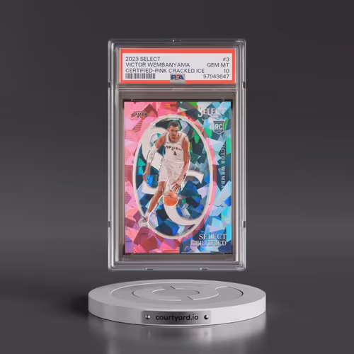 2023 Panini Select Select Certified #3 Victor Wembanyama - Pink Cracked Ice (PSA 10 GEM MINT)