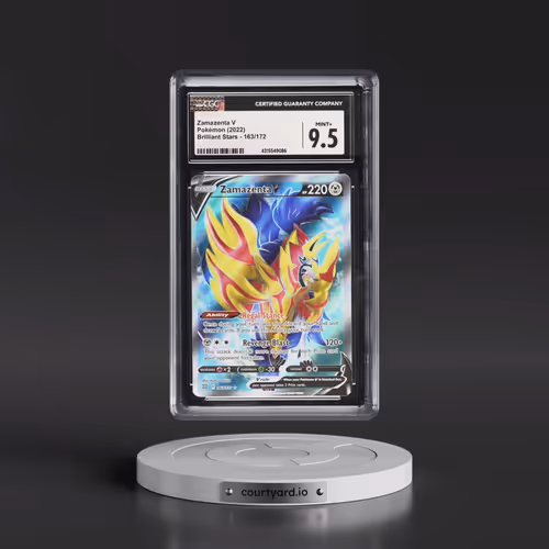 2022 Brilliant Stars #163/172 Zamazenta V - Ultra Rare Holo (CGC 9.5 MINT+)