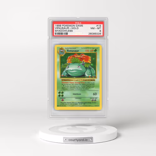 1999 Pokémon Game #15 Venusaur - Holo Shadowless (PSA 8 NM-MT)