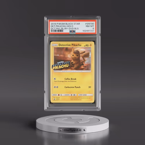 2019 Pokémon SM Black Star Promo #SM190 Detective Pikachu - Holo Detective Pikachu Blu-Ray & Dvd Rel