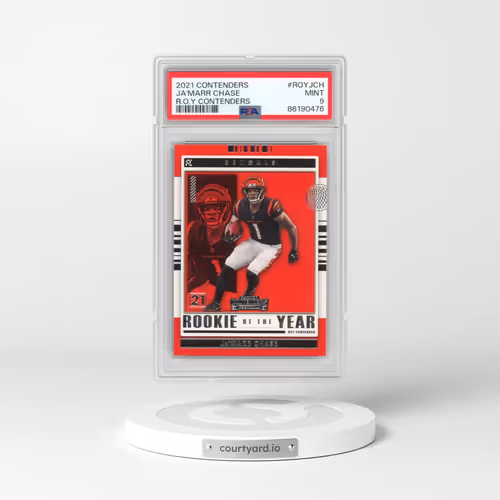 2021 Panini Contenders Rookie of the Year Contenders #ROYJCH JA'Marr Chase (PSA 9 MINT)