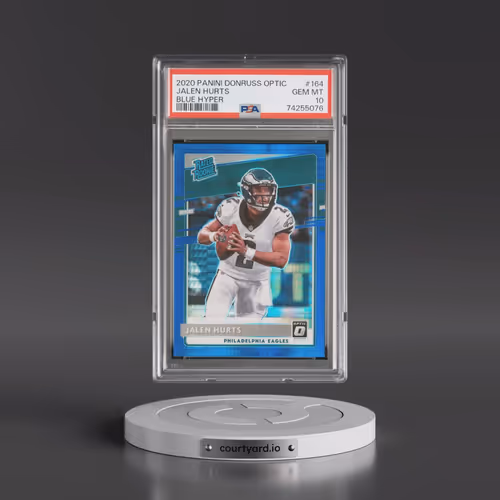 2020 Panini Donruss Optic #164 Jalen Hurts - Blue Hyper (PSA 10 GEM MINT)
