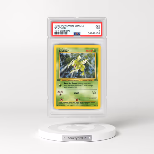 1999 Pokémon Jungle #26 Scyther - 1st Edition (PSA 7 NM)