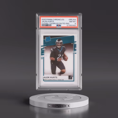 2020 Panini Chronicles Clearly Donruss Rated Rookies #RRJAH Jalen Hurts (PSA 8 NM-MT)