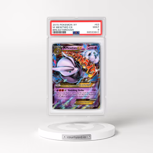 2015 XY BREAKthrough #63 M Mewtwo EX - Full Art Holo (PSA 9 MINT)