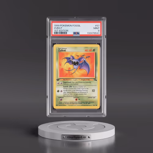 1999 Pokémon Fossil #57 Zubat - 1st Edition (PSA 9 MINT)