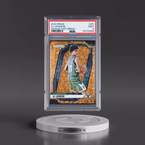 2024 Panini Prizm #251 AJ Johnson - Orange Fast Break (PSA 9 MINT)