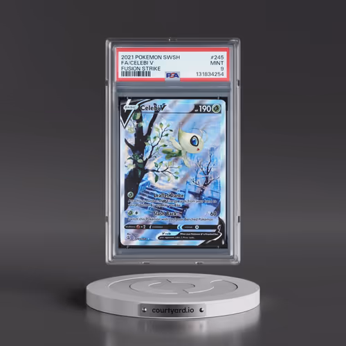 2021 Pokémon Sword & Shield Fusion Strike #245 Celebi V - Holo Full Art (PSA 9 MINT)