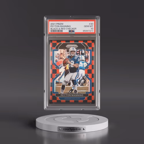 2021 Panini Prizm #30 Peyton Manning - Black & Red Checker (PSA 10 GEM MINT)