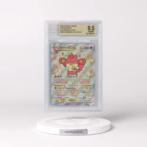 2023 Crown Zenith #GG37 Simisear VSTAR - Galarian Gallery Holo (BGS 9.5 GEM MINT)