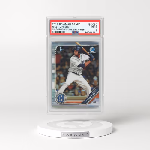 2019 Bowman Draft #BDC50 Riley Greene - Chrome-With Bat-Refractor (PSA 9 MINT)