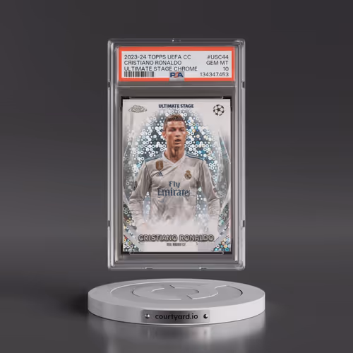 2023-24 Topps UEFA Club Competitions Ultimate Stage Chrome #USC44 Cristiano Ronaldo (PSA 10 GEM MINT